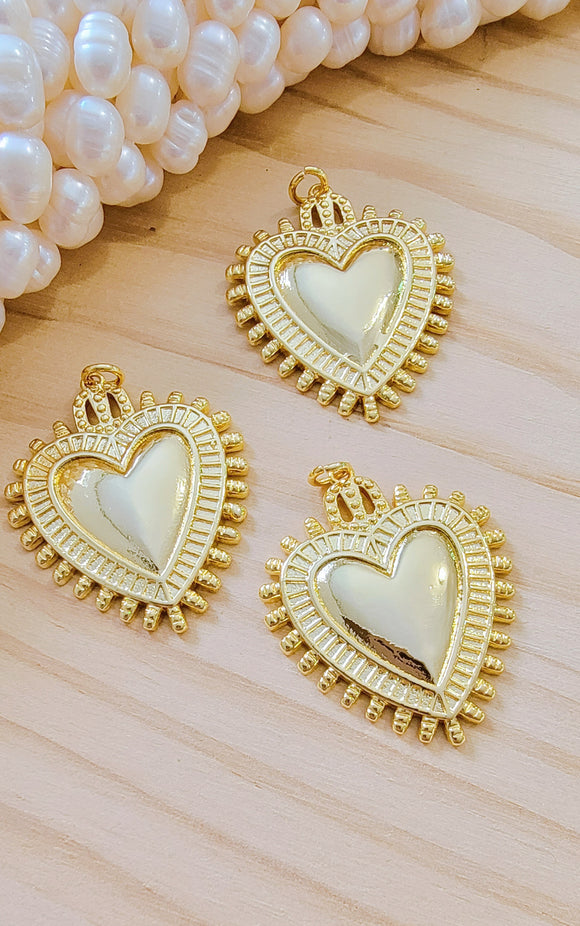 Heart pendants 18k gold plated