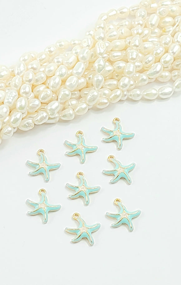 Alloy Enamel pendants Starfish