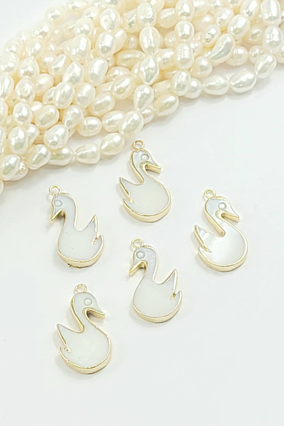 Freshwater Shell pendants swan