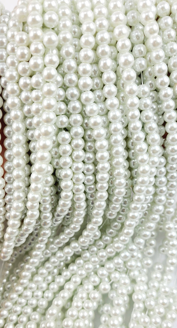 Painted Glass Pearl Beads
