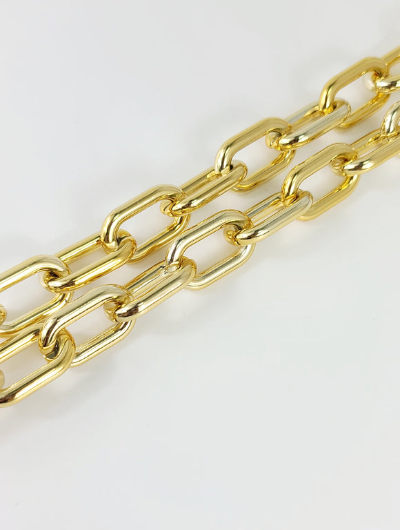 Plastic cable chains oval gold