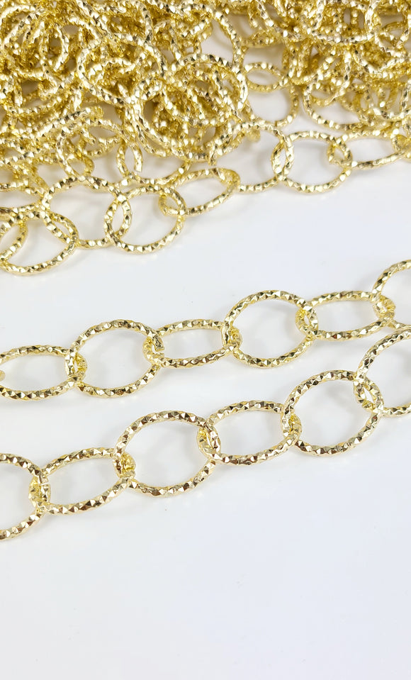 Aluminum Chains oval  Light Gold