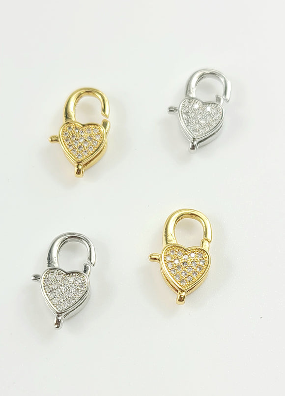 Micro Pave cubic Zirconia Lobter claw Heart