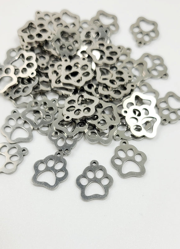 Stainless steel dog paw print