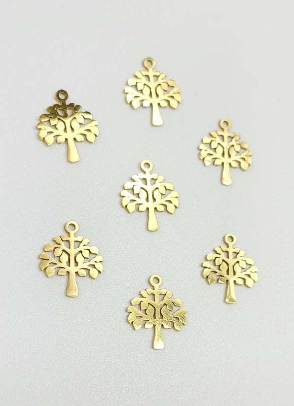 Stainless Steel  pendants tree Gold
