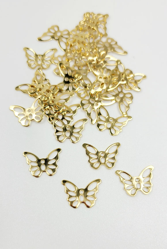Stainless Steel  charms Butterfly Gold