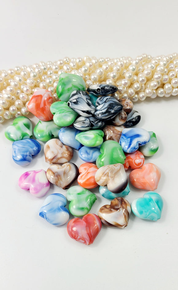 Acrylic imitation Beads heart