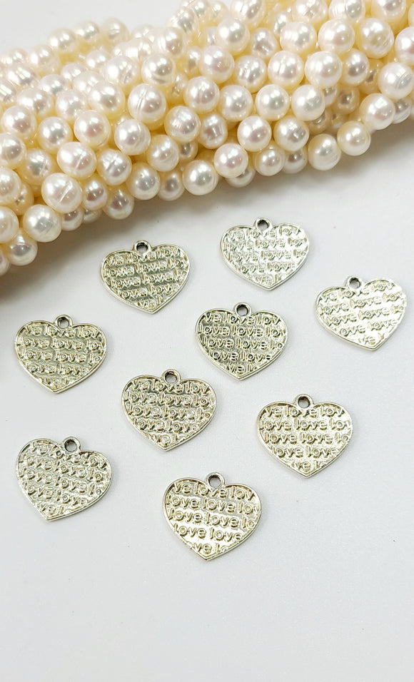 Alloy pendants Heart with word Love