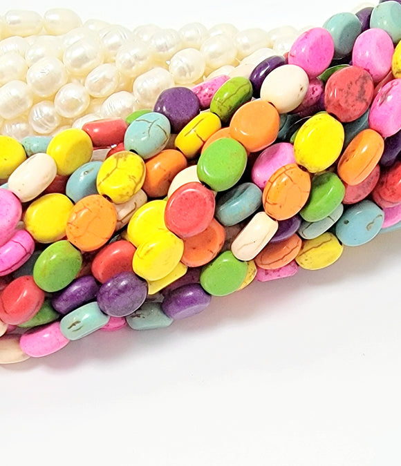 Turquiose Beads oval