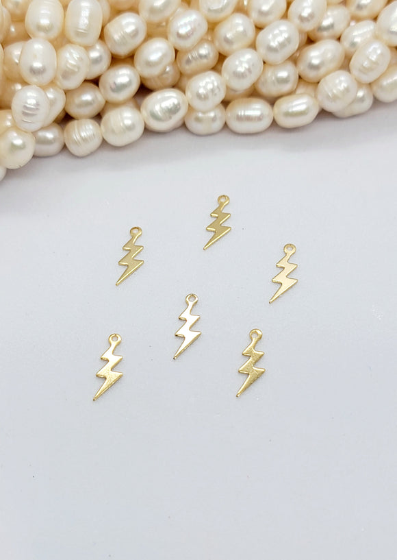 Charms Lightning real gold 24k gold plated