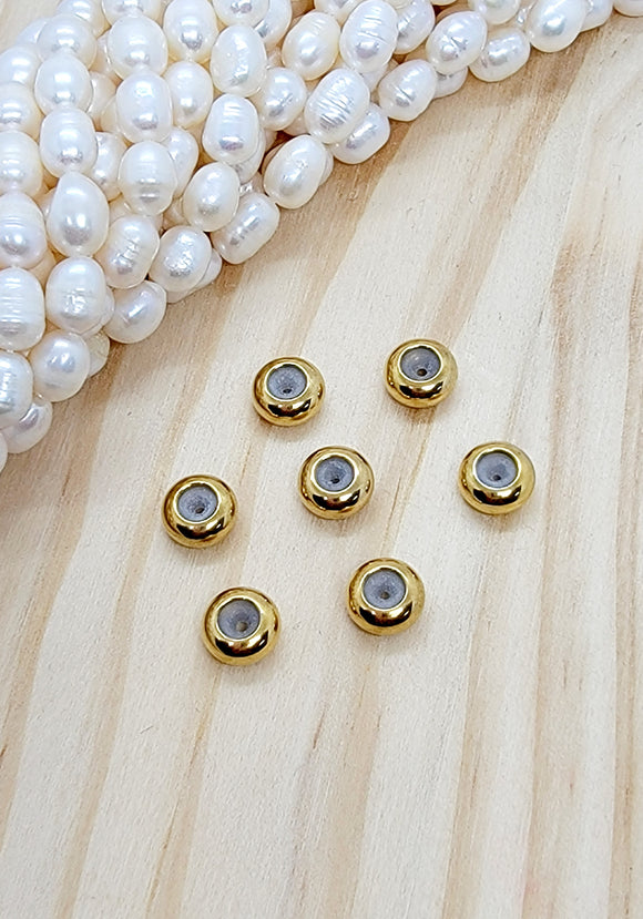 201 Stainless Steel with rubber inside Stopper Beads