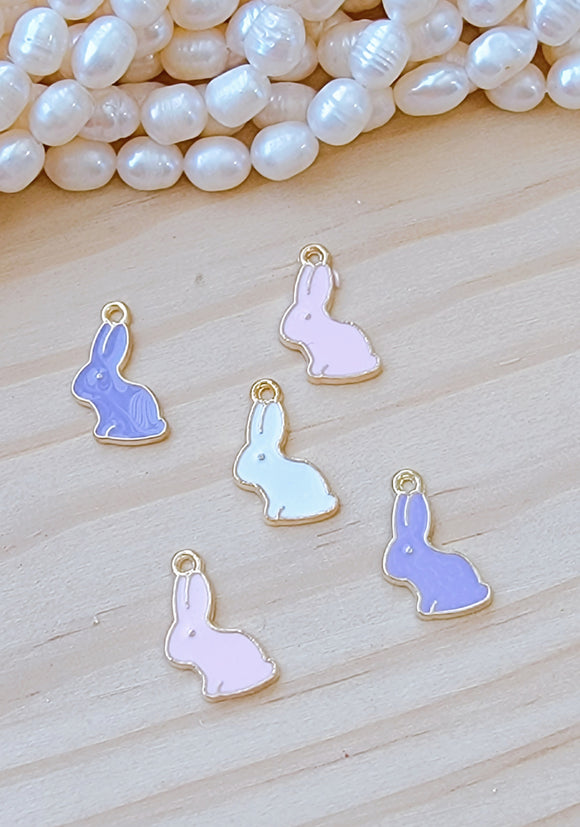 Alloy enamel pendants rabbit