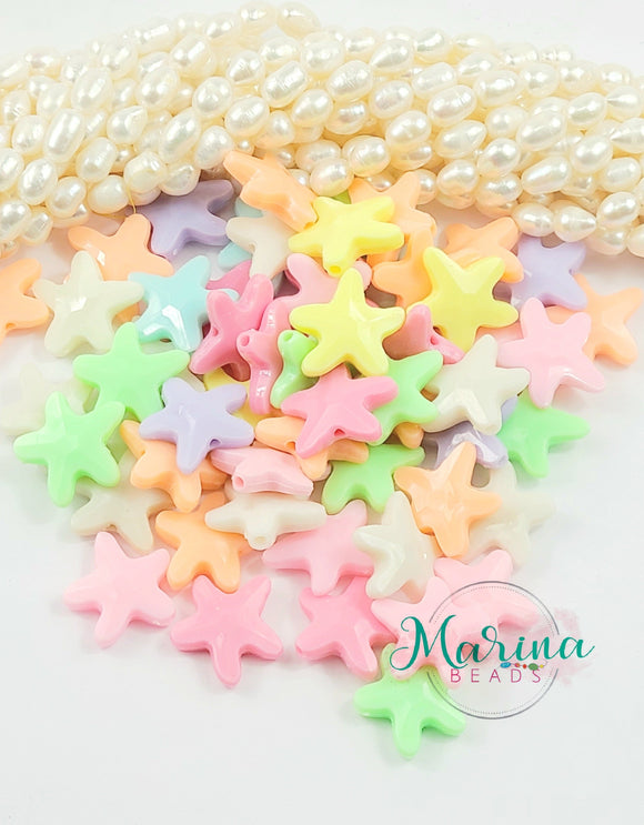 Opaque Acrylic Beads Starfish/Sea stars
