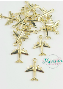 Travel Charms Airplane 16k Real gold plated