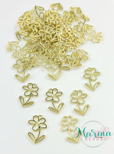 Alloy Charms Flower Gold Plated