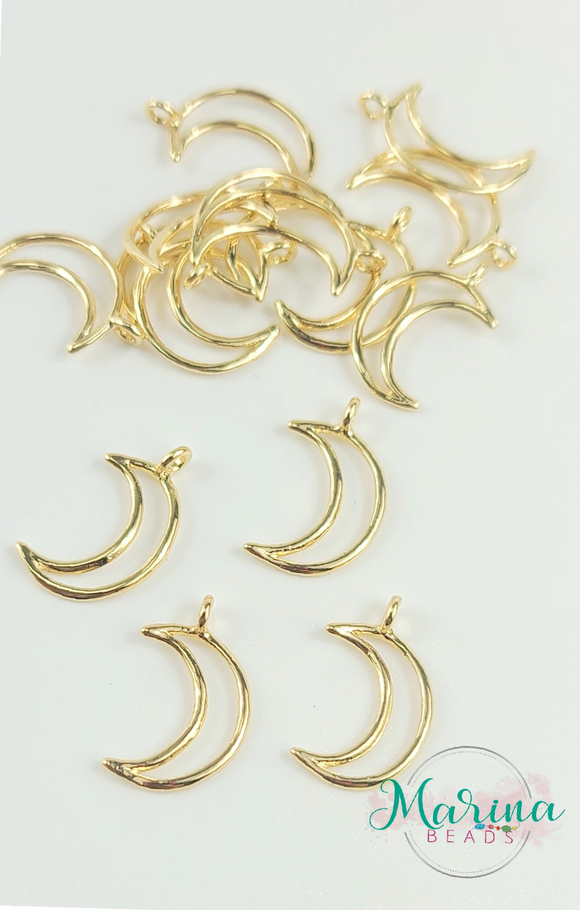 Charms Half Moon 18k Real Gold plated