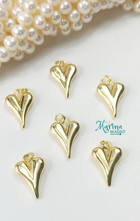 Real 18k gold plated pendants Heart