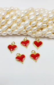 Enamel heart red