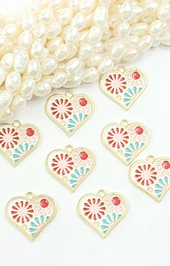 Alloy Enamel  Pendants Flower