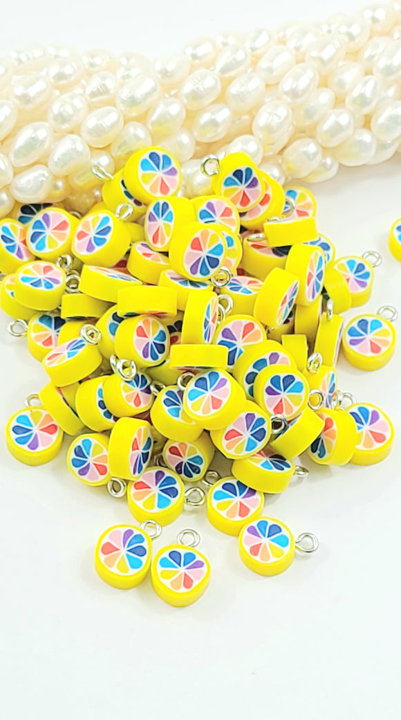 Polymer clay Lemon Rainbow color