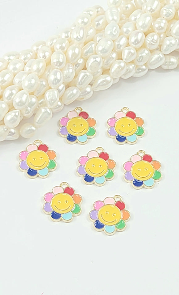 Alloy Enamel Pendants Flower