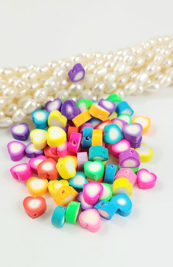 Polymer Clay Beads Heart