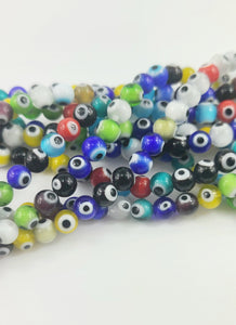 Evil Eye Lampwork Round Beads