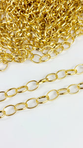 Aluminum chain Flat Oval Gold