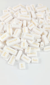 Acrylic Beads rectangle with gold inspirational