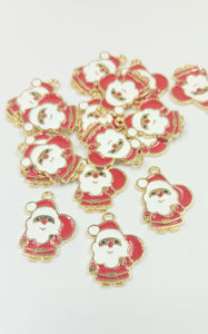 Alloy Enamel Pendants Santa Claus