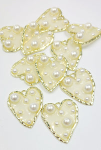 Epoxy Resin Pendants imitation Pearl Heart