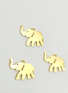 Stainless Steel  charms  Elephant Gold