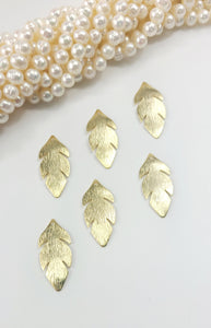 Pendants Leaf Real 24k gold plated