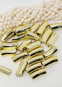 Acrylic Beads Tube Gold