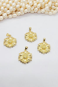 Pendants Flower Real 18k gold plated