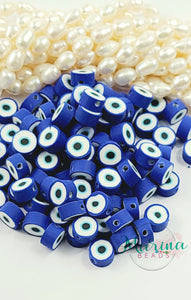 Polymer Clay Beads Flat Round