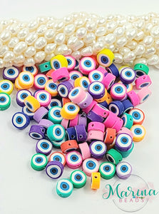 Polymer  Clay Beads Flat Round