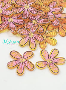 Transparents Acrylic Pendants printed Flower