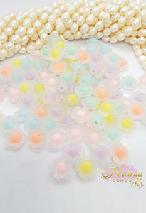 Transparent acrylic Beads Flower frosted